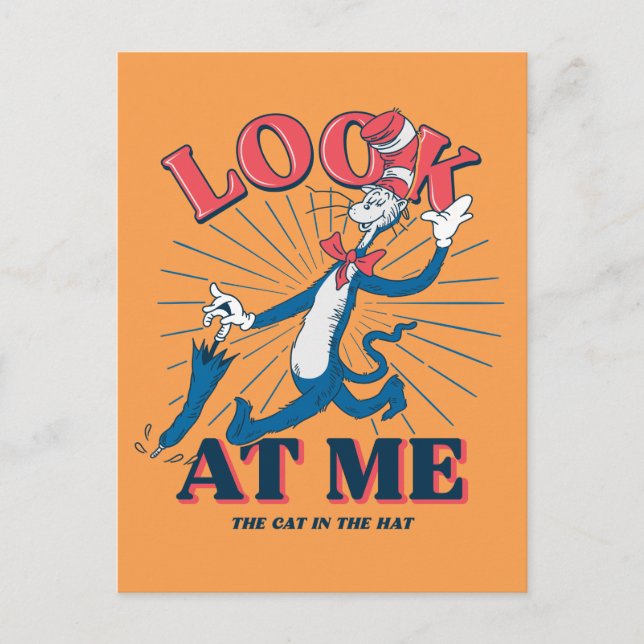 Carte Postale Regarde Moi Chat Dans Le Chapeau (Devant)