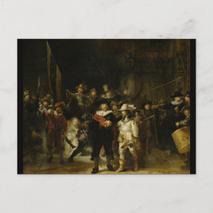 Carte Postale Regarder la nuit, Rembrandt van Rijn