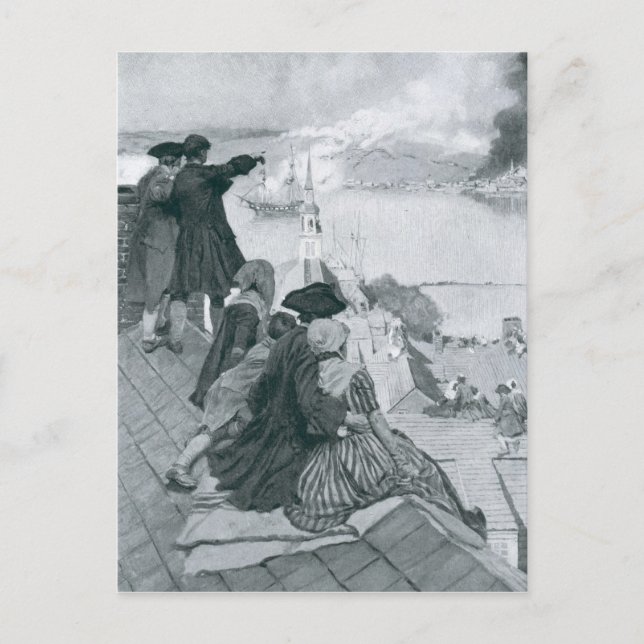 Carte Postale Regarder le combat à Bunker Hill illustration (Devant)