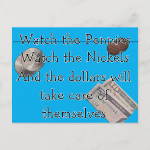 Carte Postale Regardez les centimes ou les nickels