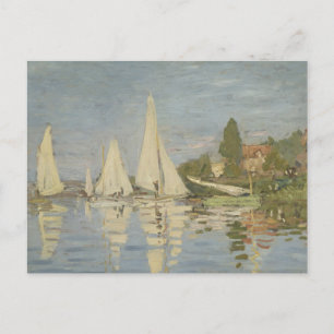 Carte Postale Régates à Argenteuil, peinture à l'huile, Claude M