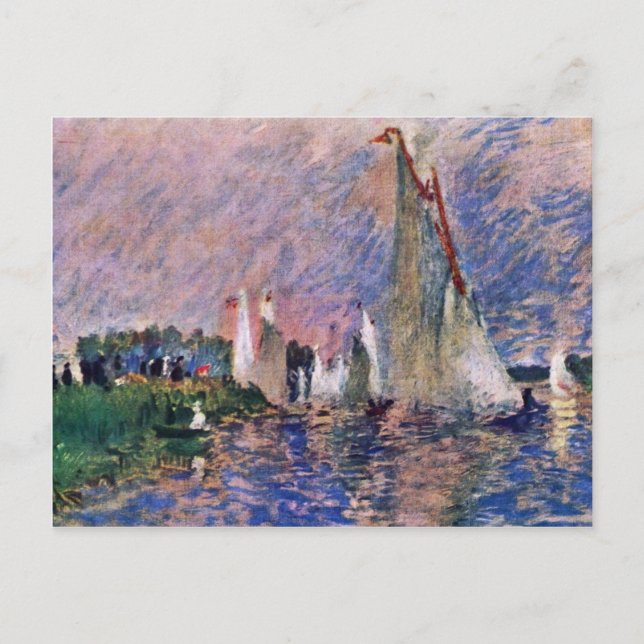 Carte Postale Regatta At Argenteuil Par Pierre-Auguste Renoir (Devant)