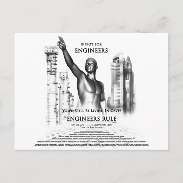 Carte Postale Règle des ingénieurs (Devant)