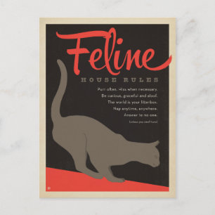 Carte Postale Règle Feline House