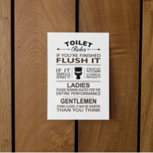 Carte Postale Règles de toilettes drôles Humour de salle de bain