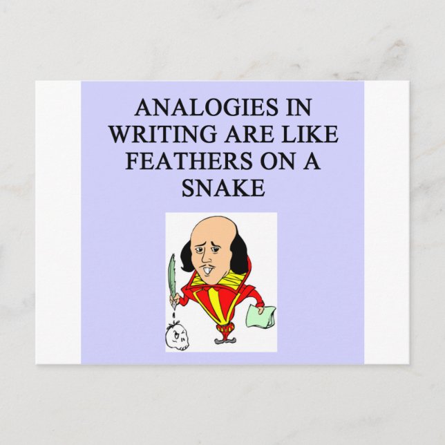 Carte Postale règles drôles pour les écrivains (Devant)