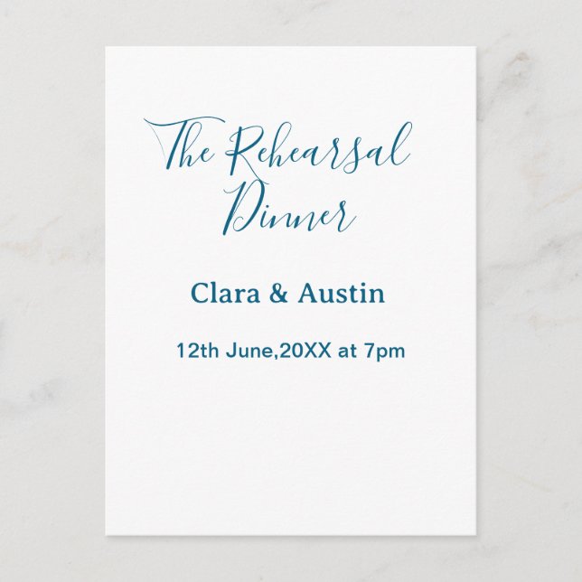Carte Postale Rehearsal dinner the night before simple minimal m (Devant)