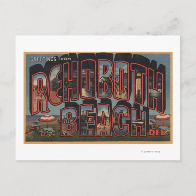 Carte Postale Rehoboth Beach, Delaware - Grandes Scènes De Lettr (Devant)