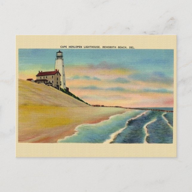 Carte postale Rehoboth du phare vintage Cape Henlo (Devant)