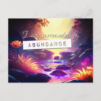 Carte Postale Reiki Droit de l'attraction Abondance Affirmation