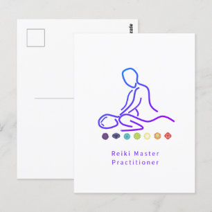 Carte Postale Reiki Master Praticien Plan Blanc