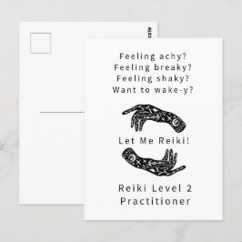 Carte Postale Reiki Niveau 2 Praticien Riddle Et Mains Blanc