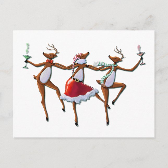 Carte Postale RÉINDEUR DE DANSE par SHARON SHARPE (Devant)