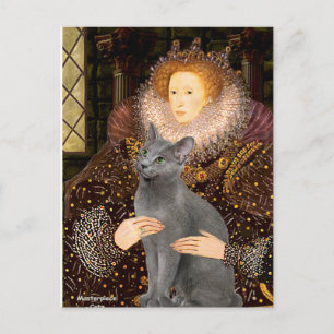 Carte Postale Reine - Chat bleu russe