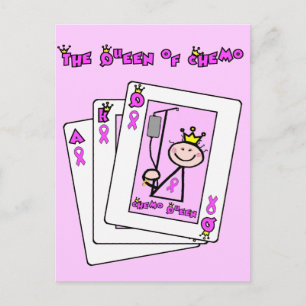 Carte Postale Reine de Chimio - Ruban Rose Cancer du Sein
