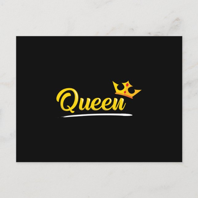 Carte Postale Reine de la Couronne Princesse Gold Royal Funny Id (Devant)
