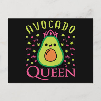 Carte Postale Reine de l'avocat mignonne avec cœur Fille cétogèn