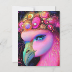 Carte Postale Reine du Flamant rose cosmique