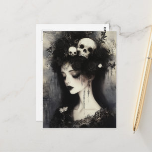 Carte Postale Reine du Perséphone noir et blanc du monde souterr