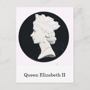 Carte Postale Reine Elizabeth II, portrait en relief