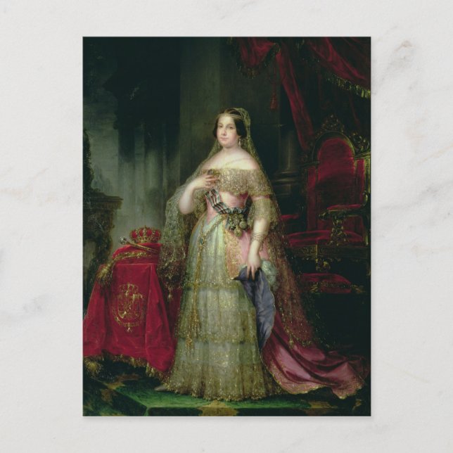Carte Postale Reine Isabelle II d'Espagne (Devant)
