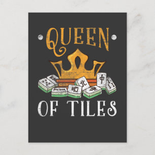 Carte Postale Reine Mahjong des Tuiles Jeux de Société Mah Jong 