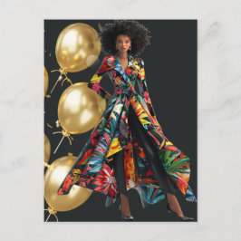 Carte Postale Reine Noire Afro-Américaine Mélanine Sista Boutiqu