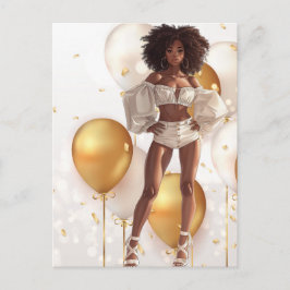Carte Postale Reine noire afro-américaine Mélanine Sista Shopp