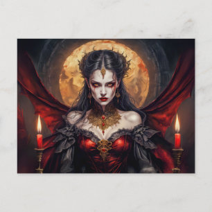 Carte Postale Reine Vampire Sous Lune Éclatante