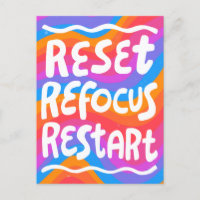 RÉINITIALISER REFOCUS REDÉMARRER Fun Bulle Lettres
