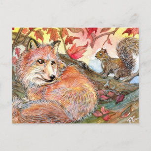 Carte Postale Rejoignez-Moi Pour Une Sieste Avec Le Renard Et L'