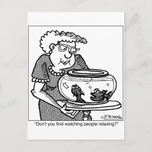 Carte Postale Relaxation des poissons en observant les gens
