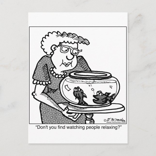 Carte Postale Relaxation des poissons en observant les gens (Devant)