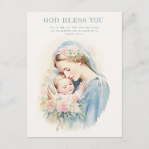 Carte Postale Religieux Mère Bienheureuse Marie Enfant Jésus Flo