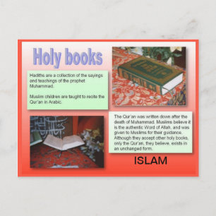 Carte Postale Religion, Islam, Livres saints