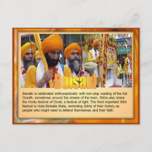 Carte Postale Religion, les Sikhs célèbrent Baisaki