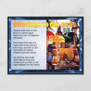 Carte Postale Religion, offres de Balinese aux dieux