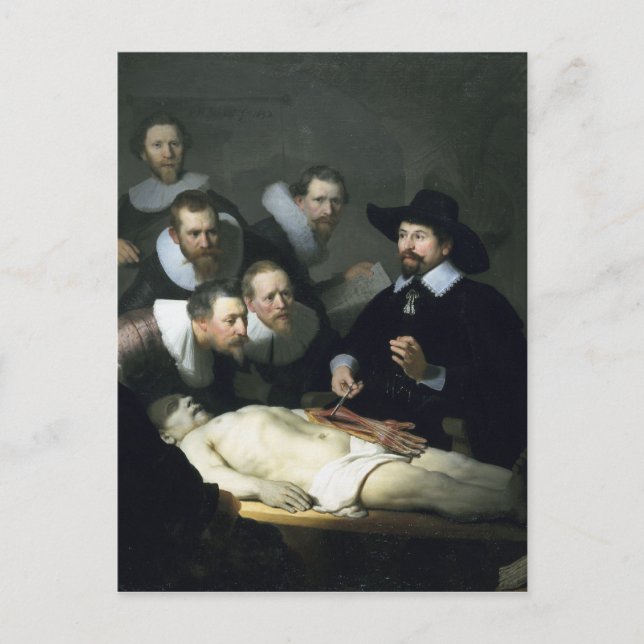 Carte Postale Rembrandt Art Peindre La Leçon D'Anatomie (Devant)