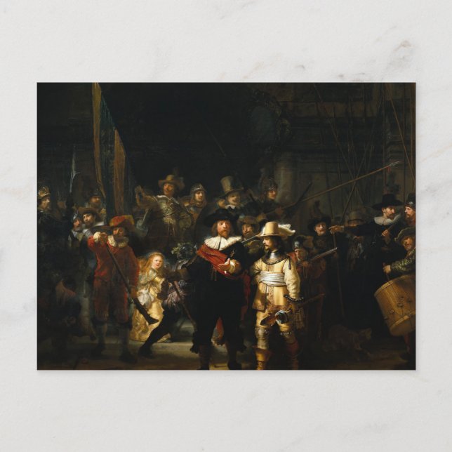 Carte Postale Rembrandt Art Peinture La Nuit (Devant)