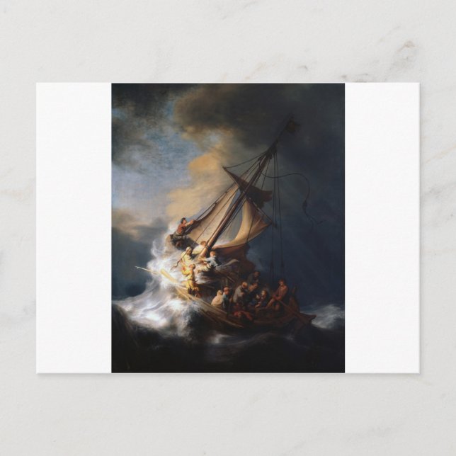 Carte Postale Rembrandt La tempête sur la mer de Galilée (Devant)