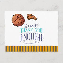 Carte postale remerciant l'entraîneur de basket-ba