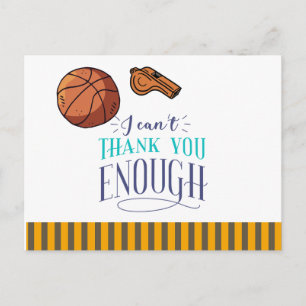 Carte postale remerciant l'entraîneur de basket-ba