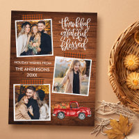 Remercié Grateful Bénie Camion Carreaux Thanksgivi