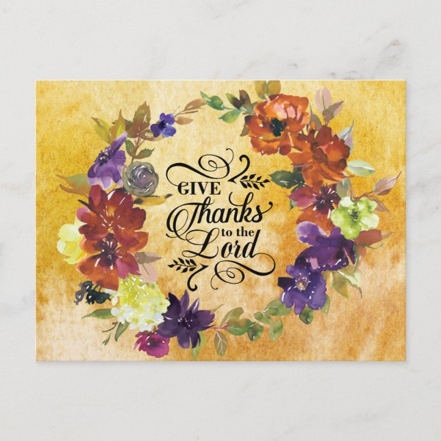 Carte Postale Remercie le Seigneur, Thanksgiving (Devant)