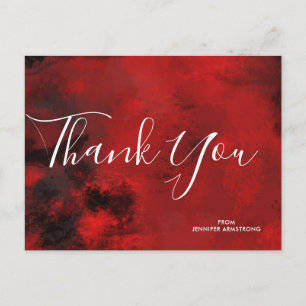 Carte Postale Remerciement Abstrait Artistique Noir et Rouge Mod