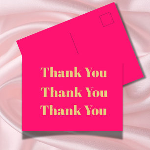 Carte Postale Remerciement Affaires Or Rose Personnel