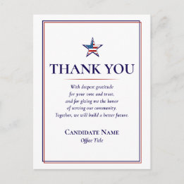 Carte Postale Remerciement aux donateurs bénévoles patriotiques