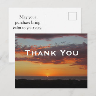 Carte Postale Remerciement Calme Océan pour Appréciation Client