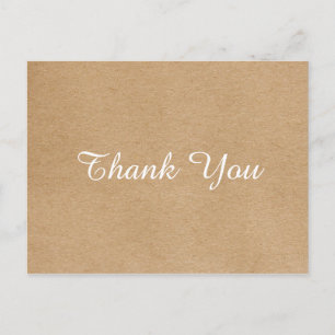 Carte Postale Remerciement d'affaires Simple Kraft rustique