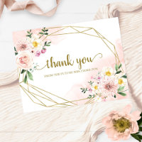 Remerciement de Baby Shower Floral Géométrique Ros
